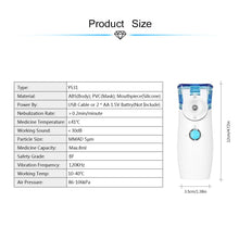 Load image into Gallery viewer, Handheld Personal Steam Inhaler Steam Vaporizer USB Rechargeable Nebulizer