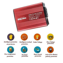 Load image into Gallery viewer, 150W Car Power Inverter DC 12V to 110V/220V AC Car Converter with 3.1A Dual USB Car Adapter-Red