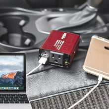 Load image into Gallery viewer, 150W Car Power Inverter DC 12V to 110V/220V AC Car Converter with 3.1A Dual USB Car Adapter-Red
